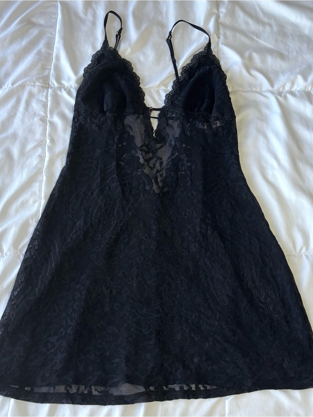 Y2K Victoria's Secret Black Lace Slip Dress